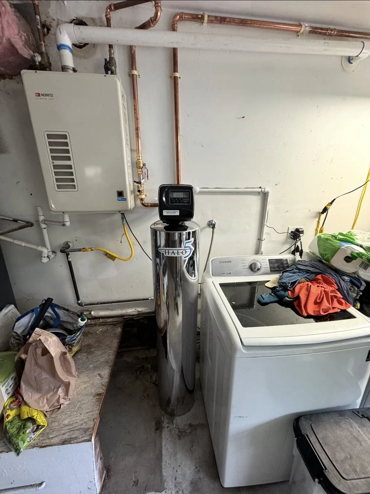 Whole-home water filtration installation