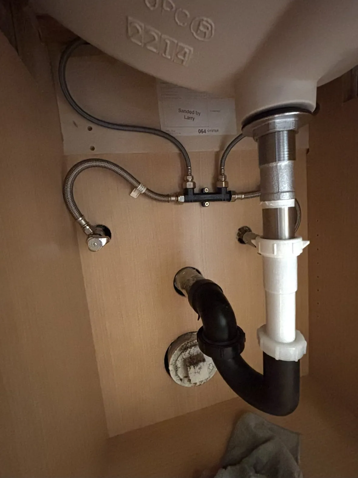 Finished remodel plumbing installation on site